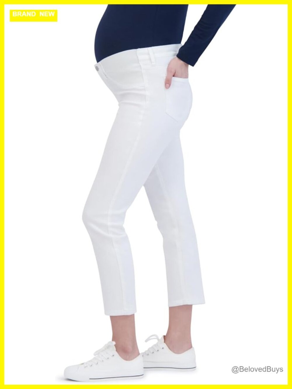 Maternity Straight Leg Elastic Under Belly Jeans for Women